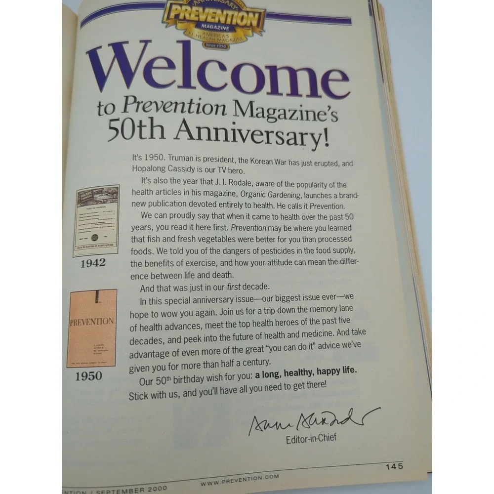Prevention The Magazine For Better Health September 2000 50th Anniv Collector Ed